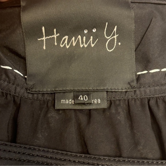 Hanii Y. 40 (US 4) Cotton / Silk Shift Dress Black White Square Neck Embroidered - Picture 6 of 10